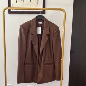Brown faux Leather Women's Jacket